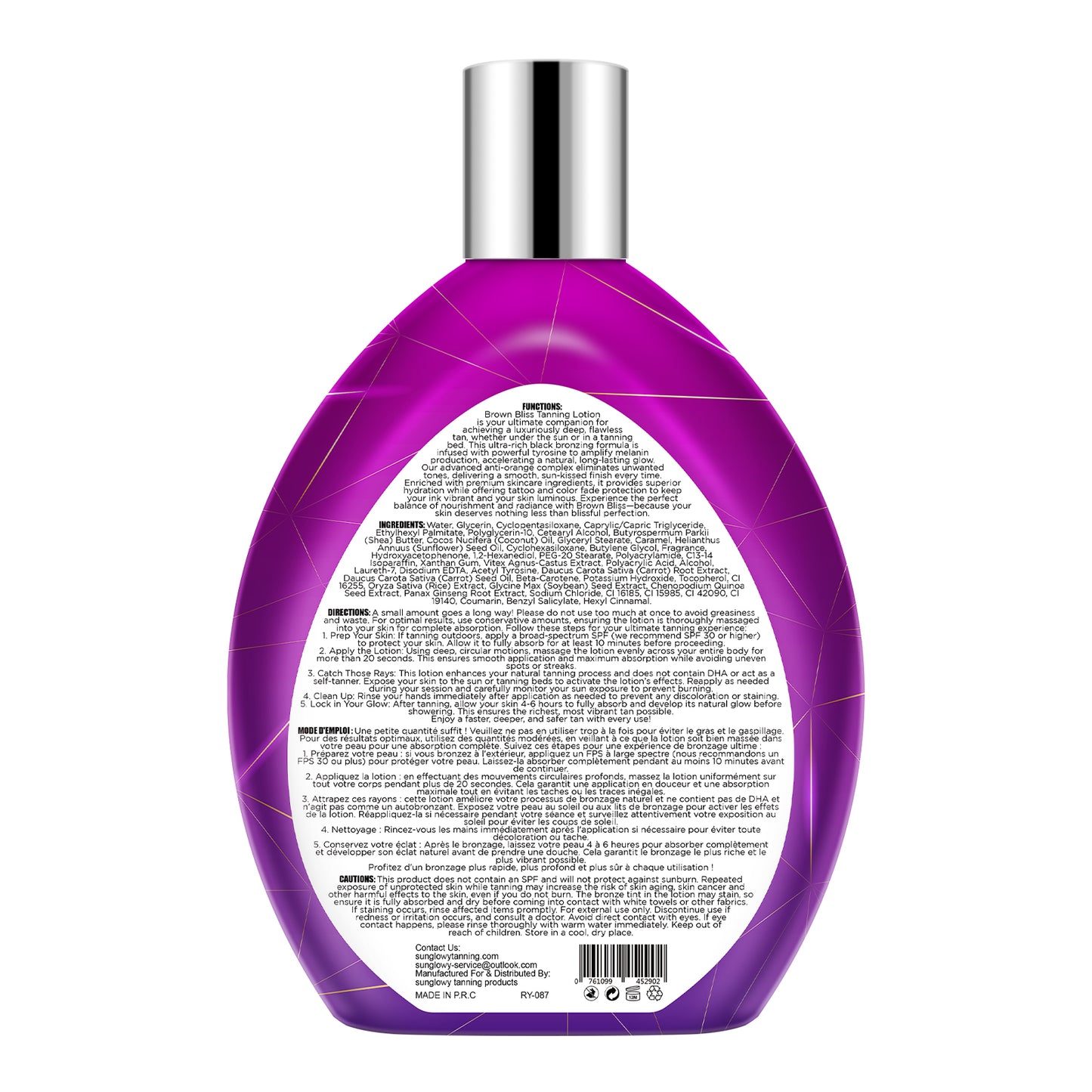 Sunglowy Tanning Lotion For Indoor Tanning Beds, Tanning Bed Lotion With Bronzer, Indoor Sunbed Tanning Lotion To Get Dark Fast Tan, Tanning Accelerator Lotion, Vanilla, DHA-Free, 13.5 Fl.Oz