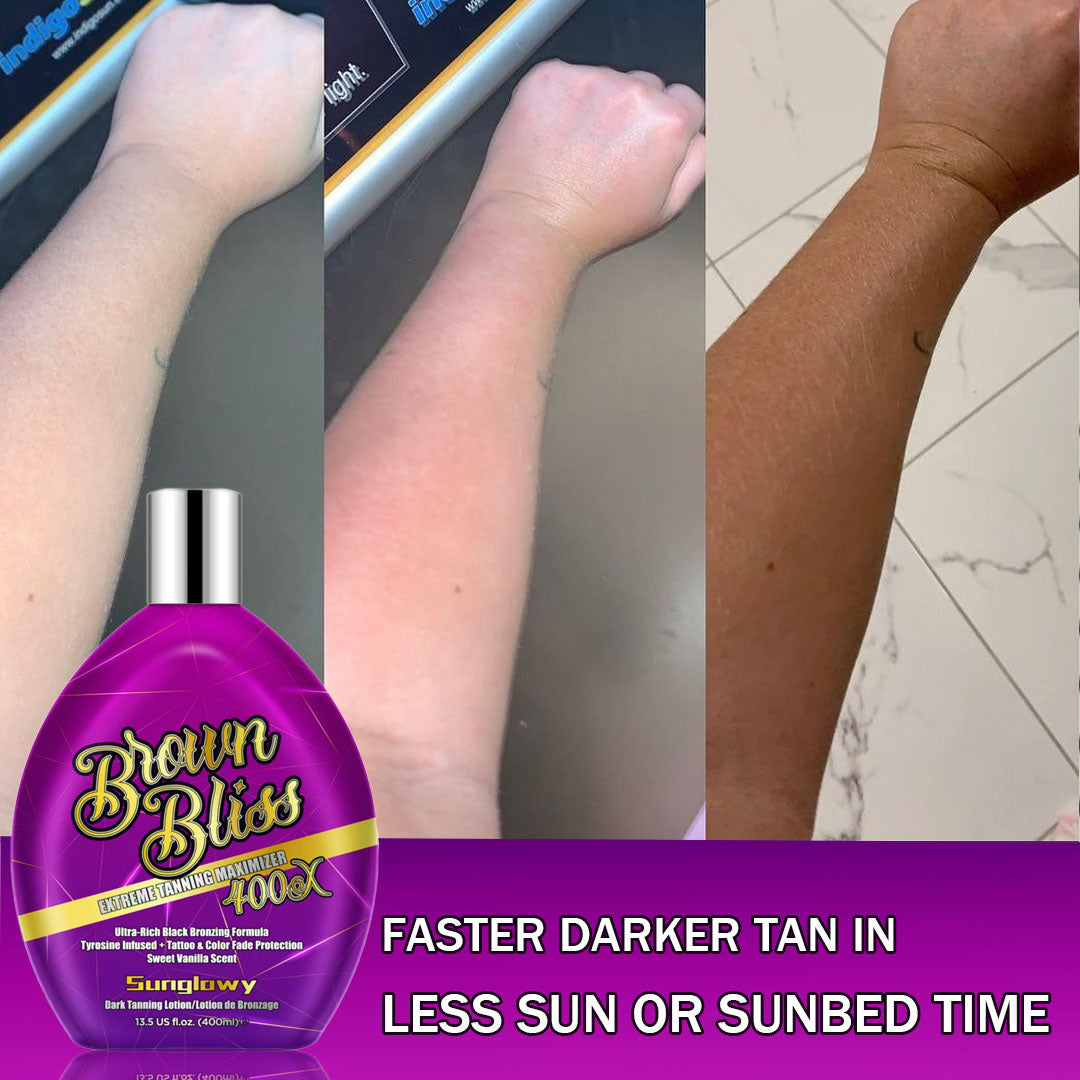 Sunglowy Tanning Lotion For Indoor Tanning Beds, Tanning Bed Lotion With Bronzer, Indoor Sunbed Tanning Lotion To Get Dark Fast Tan, Tanning Accelerator Lotion, Vanilla, DHA-Free, 13.5 Fl.Oz