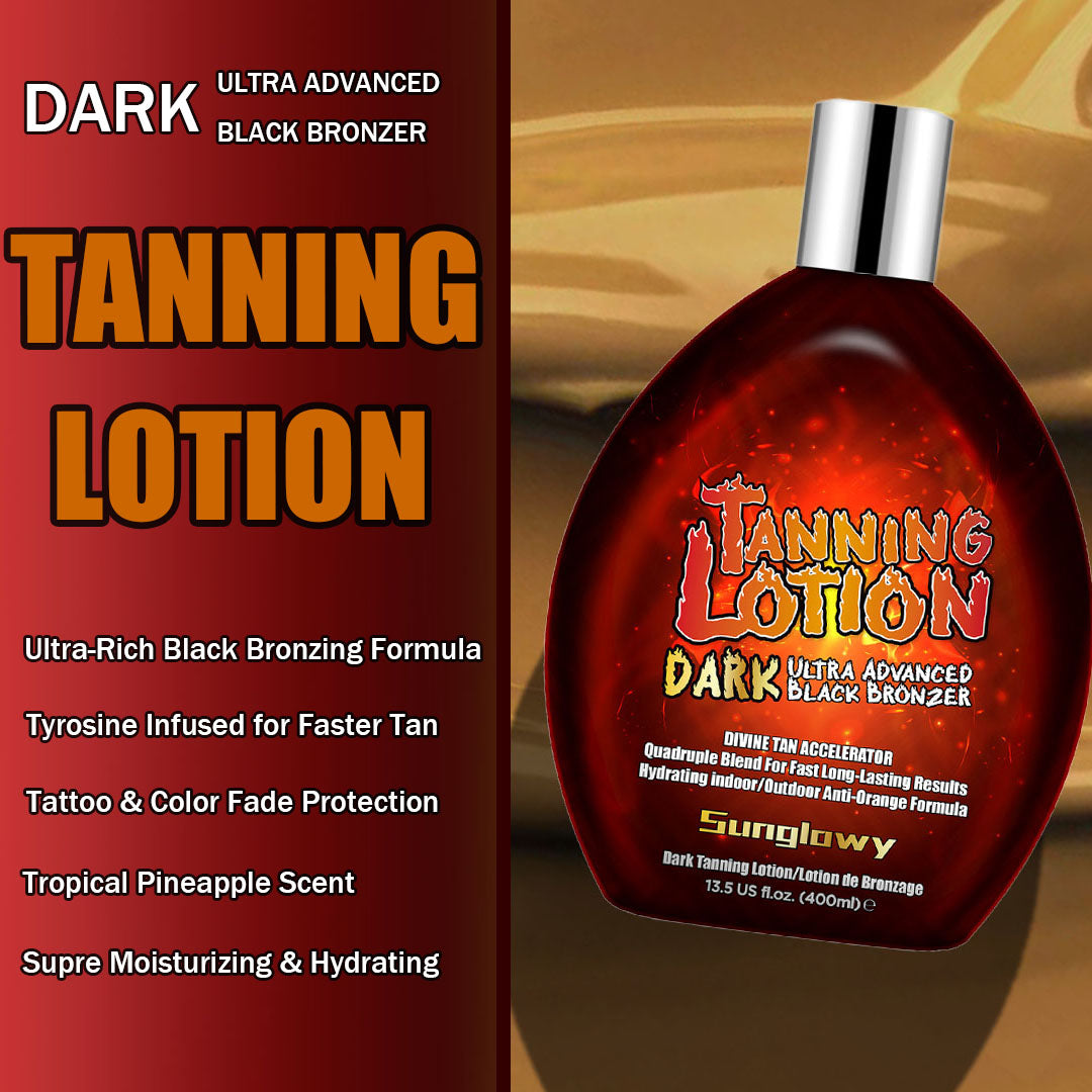 Sunglowy Tanning Lotion Accelerator For Indoor Tanning Beds, Indoor Tanning Bed Lotion With Bronzer, Tanning Bed Cream, Tanning Lotion With Accelerator For Outdoor Sun, Pineapple, DHA-Free, 13.5 Fl.Oz