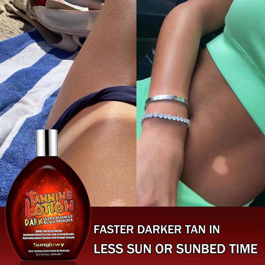 Sunglowy Tanning Lotion Accelerator For Indoor Tanning Beds, Indoor Tanning Bed Lotion With Bronzer, Tanning Bed Cream, Tanning Lotion With Accelerator For Outdoor Sun, Pineapple, DHA-Free, 13.5 Fl.Oz