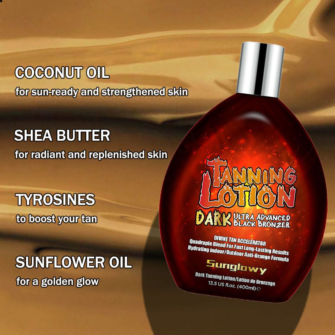Sunglowy Tanning Lotion Accelerator For Indoor Tanning Beds, Indoor Tanning Bed Lotion With Bronzer, Tanning Bed Cream, Tanning Lotion With Accelerator For Outdoor Sun, Pineapple, DHA-Free, 13.5 Fl.Oz