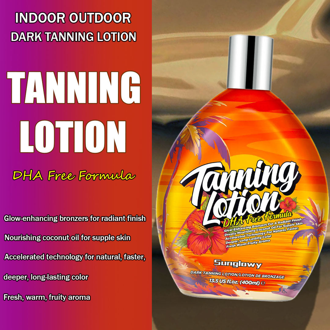 Sunglowy Tanning Lotion Accelerator for Indoor Tanning Bed Cream to Get Dark Fast Tan, Sunbed Lotion w/Tattoo Protecting Formula, Grape, DHA Free, 13.5oz