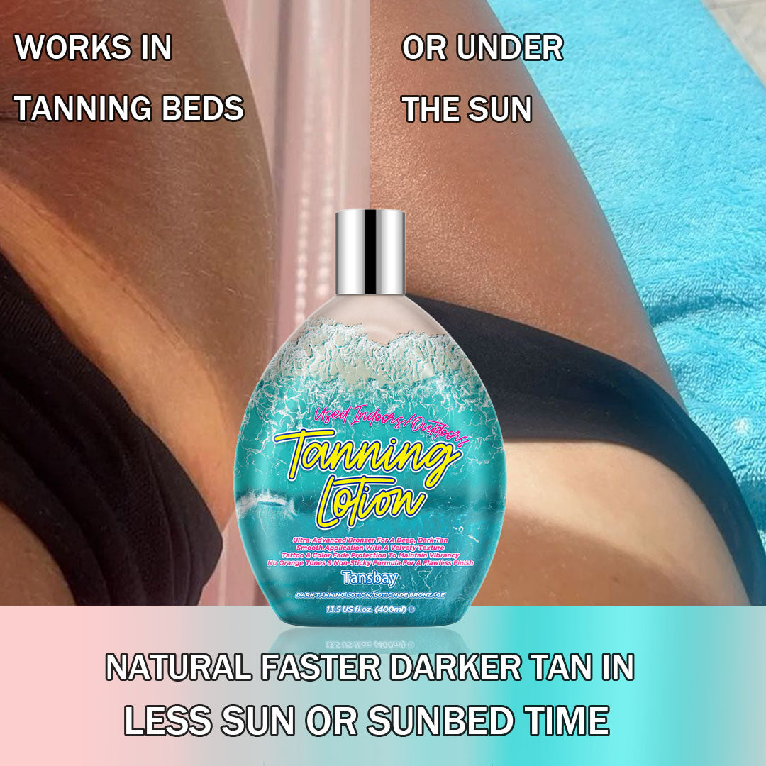 Tansbay Tanning Bed Lotion Accelerator, Indoor Tanning Lotion For Tanning Beds Bronzer W/Coconut Oil, Bronzing Sunbed Tanning Cream For Outdoor Sun, DHA Free, 13.5oz