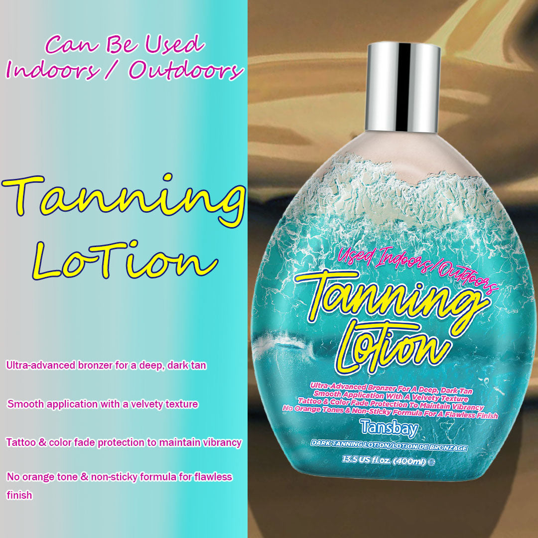 Tansbay Tanning Bed Lotion Accelerator, Indoor Tanning Lotion For Tanning Beds Bronzer W/Coconut Oil, Bronzing Sunbed Tanning Cream For Outdoor Sun, DHA Free, 13.5oz