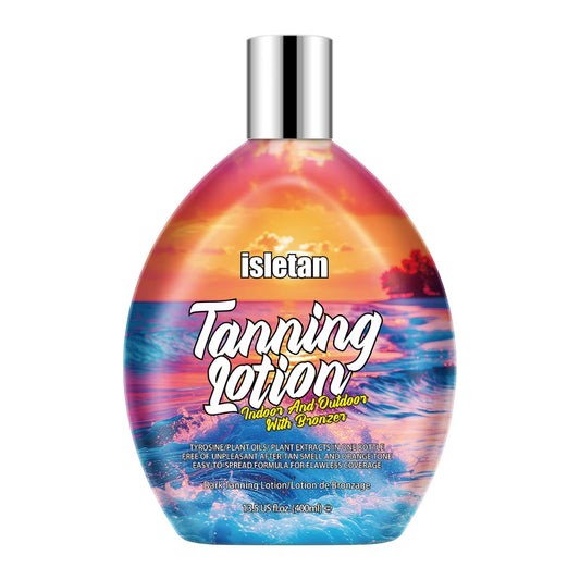 isletan Indoor Tanning Bed Lotion Accelerator With Bronzer, DHA Free Bronzing Tanning Lotion For Tanning Beds, Tanning Bed Cream For Sunbeds And Outdoor Sun, Vanilla, 13.5 Fl.oz