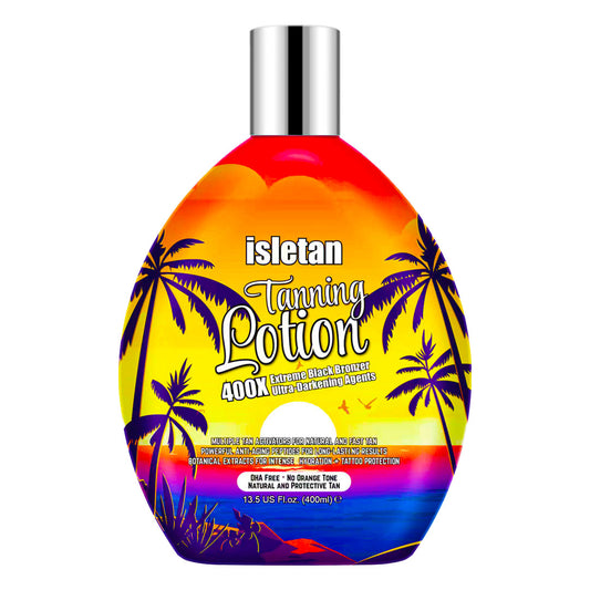isletan Bronzing Tanning Lotion For Indoor Tanning Beds With Bronzer And Accelerator & DHA Free Formula, Indoor Tanning Bed Lotion For Outdoor Sun, Sunbed Lotion Accelerator For Tattoos, Pineapple, 13.5oz