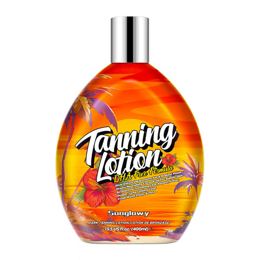 Sunglowy  Tanning Lotion Accelerator for Indoor Tanning Bed Cream to Get Dark Fast Tan, Sunbed Lotion w/Tattoo Protecting Formula, Grape, DHA Free, 13.5oz